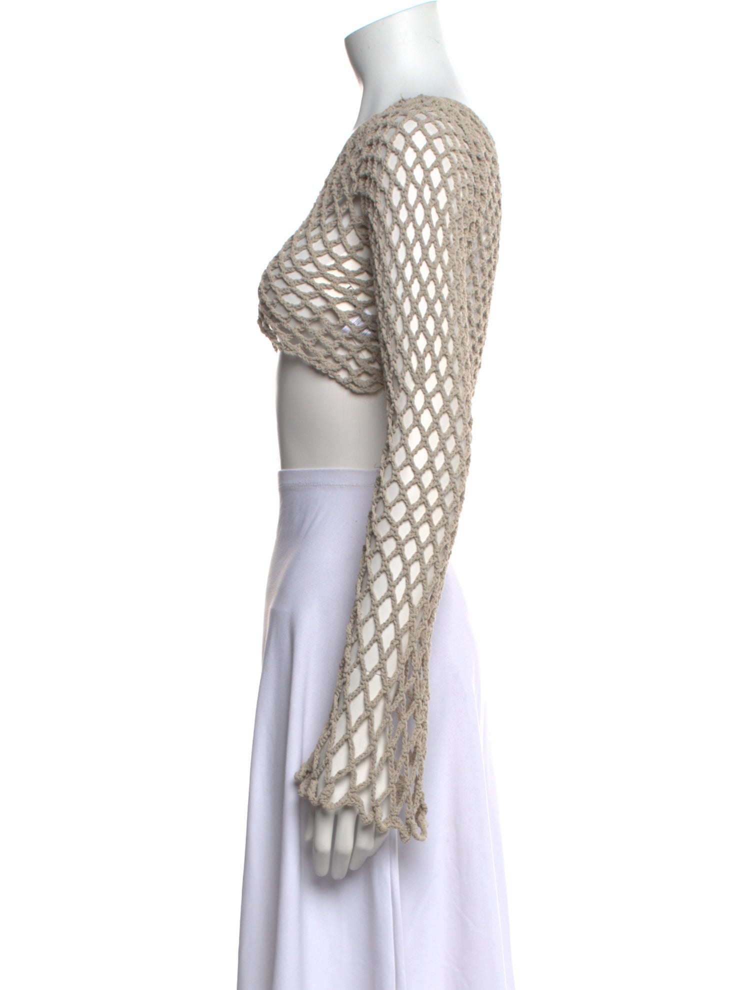 Interior Scoop Neck Long Sleeve Crop Top