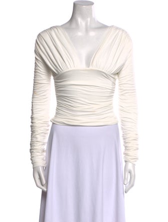 Interior V-Neck Long Sleeve Crop Top