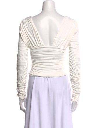 Interior V-Neck Long Sleeve Crop Top