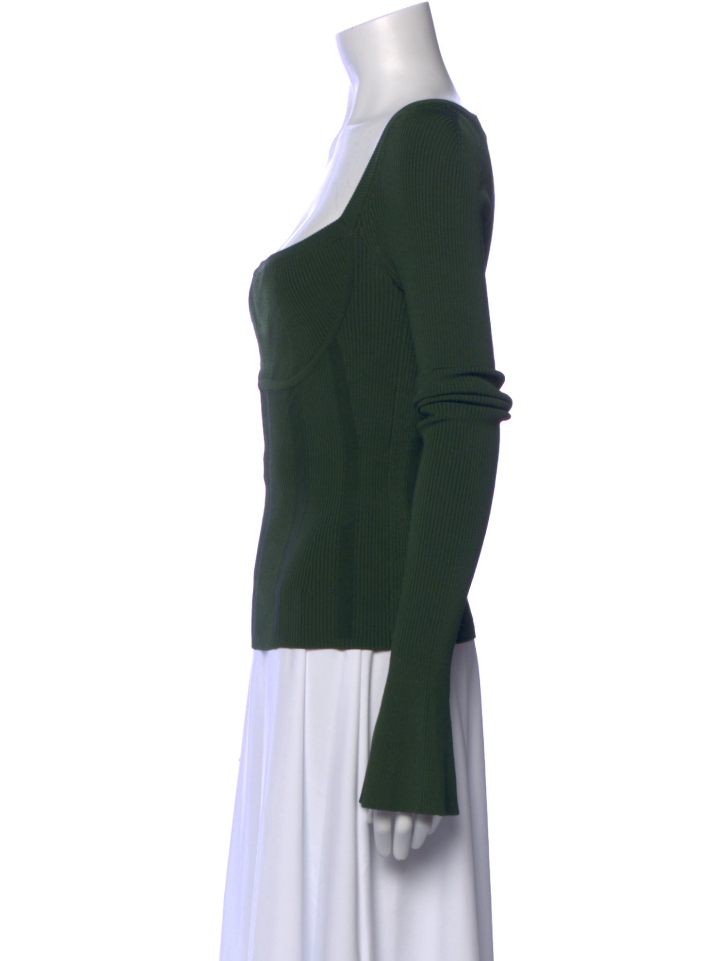 Interior Square Neckline Long Sleeve Top