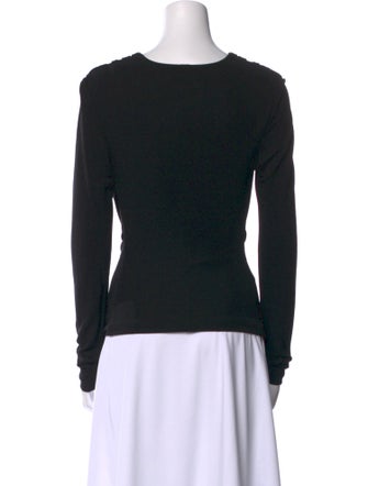 Interior V-Neck Long Sleeve Top
