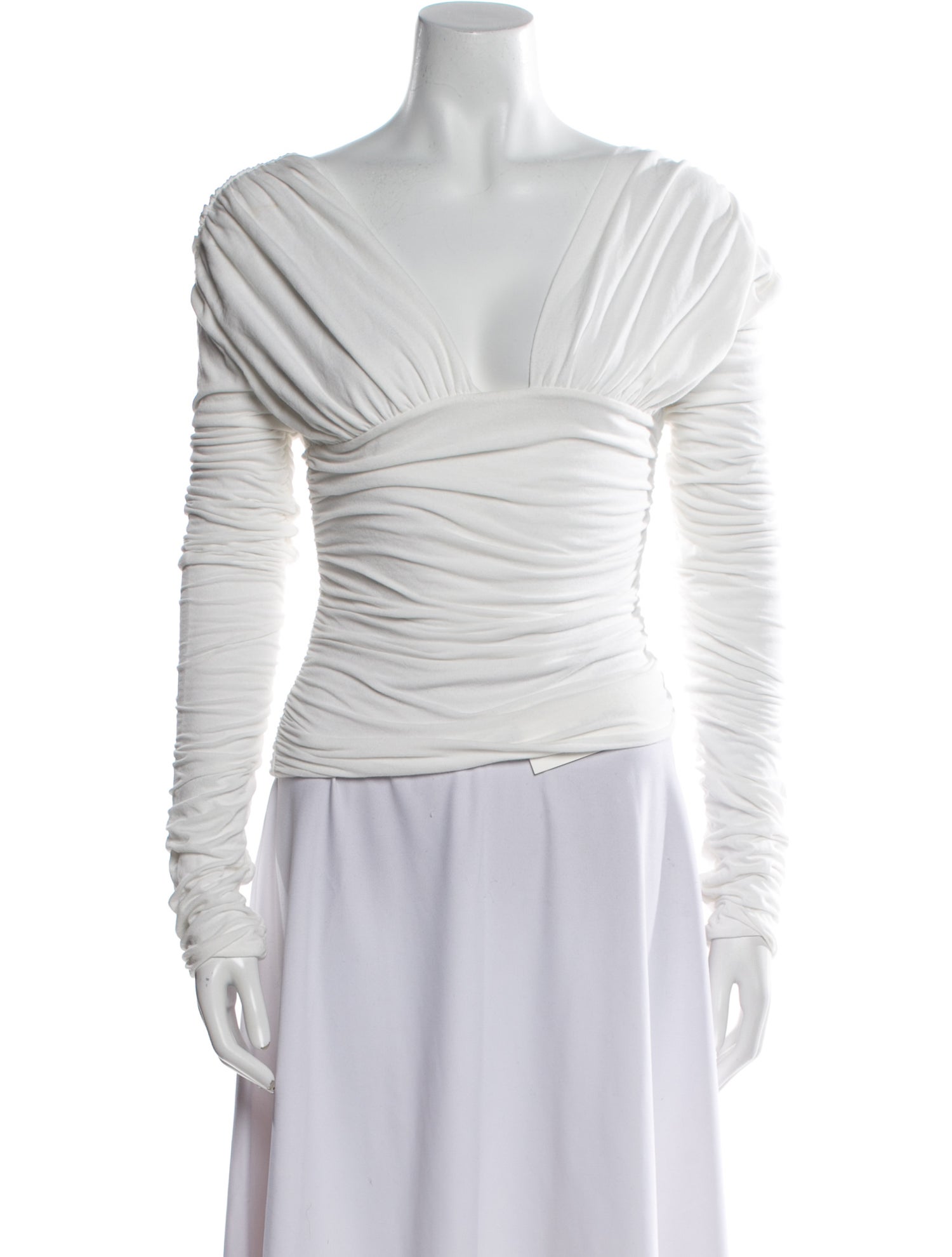 Interior V-Neck Long Sleeve Top