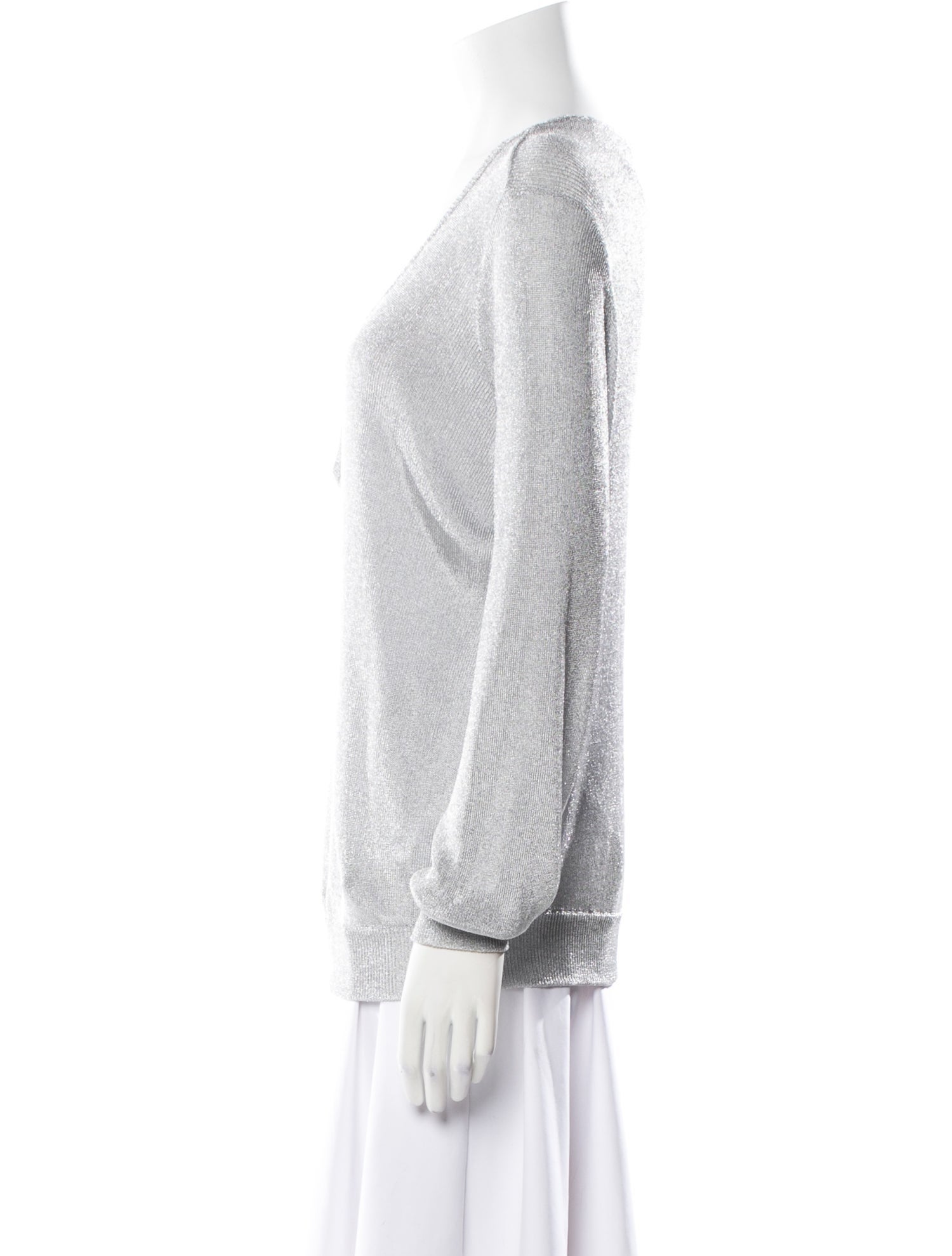 Interior V-Neck Long Sleeve Sweatshirt