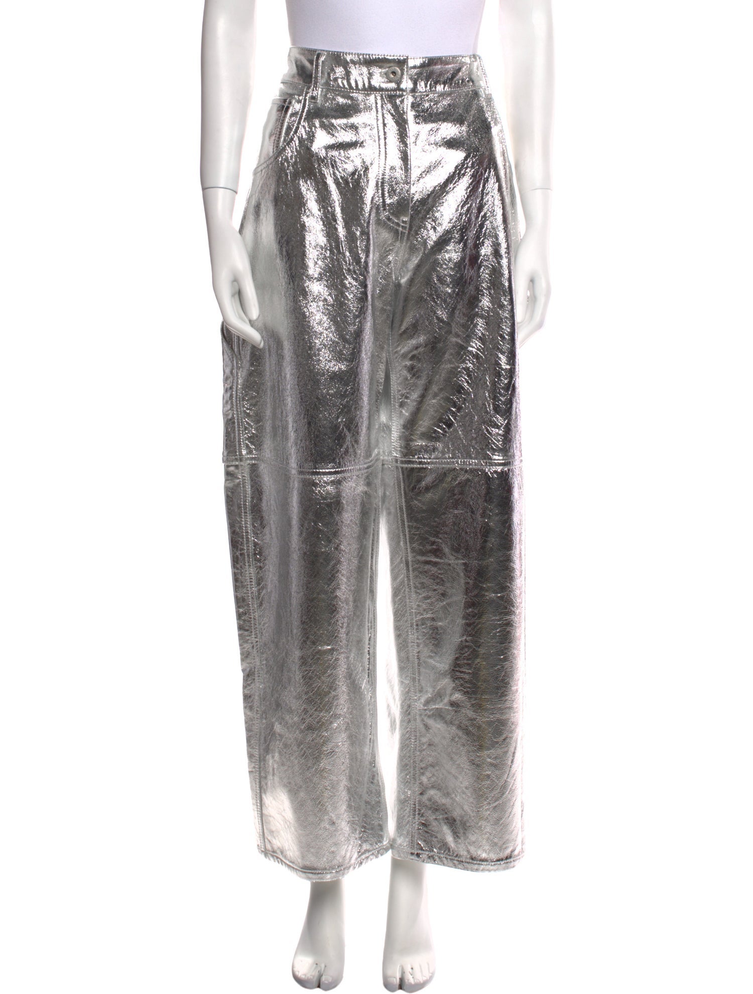 Interior Lambskin Wide Leg Pants