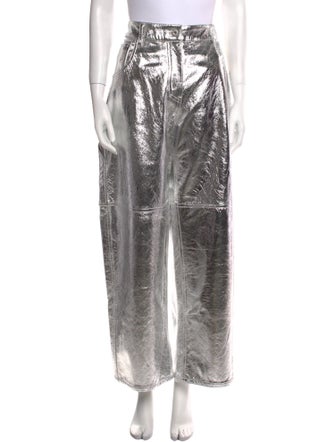 Interior Lambskin Wide Leg Pants