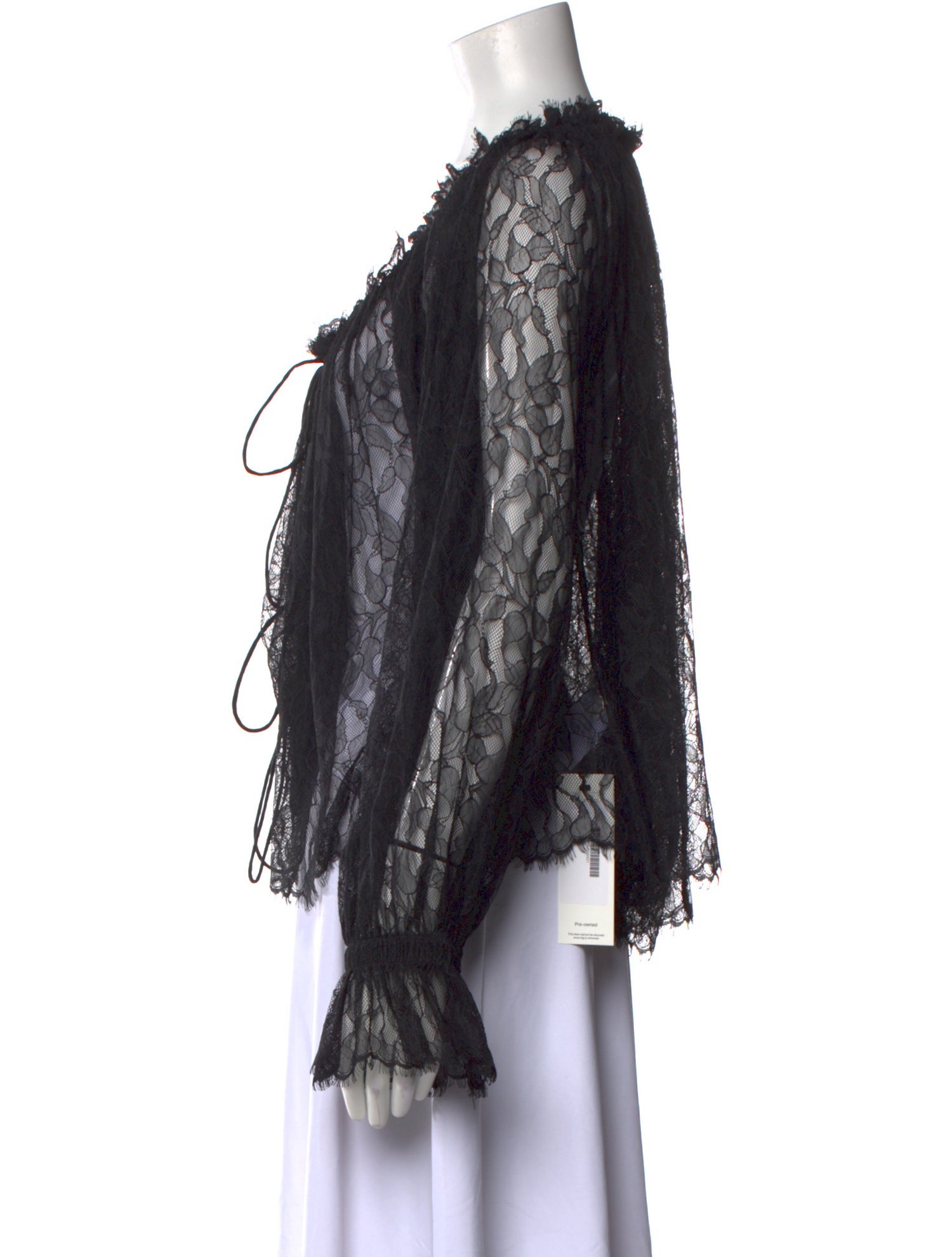 Interior Scoop Neck Long Sleeve Blouse