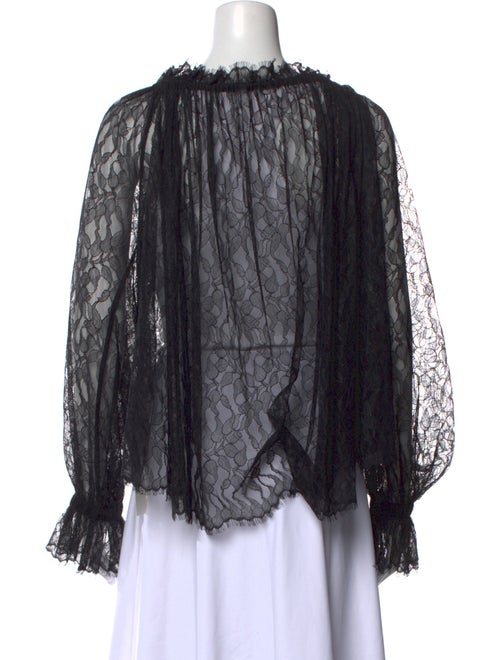 Interior Scoop Neck Long Sleeve Blouse