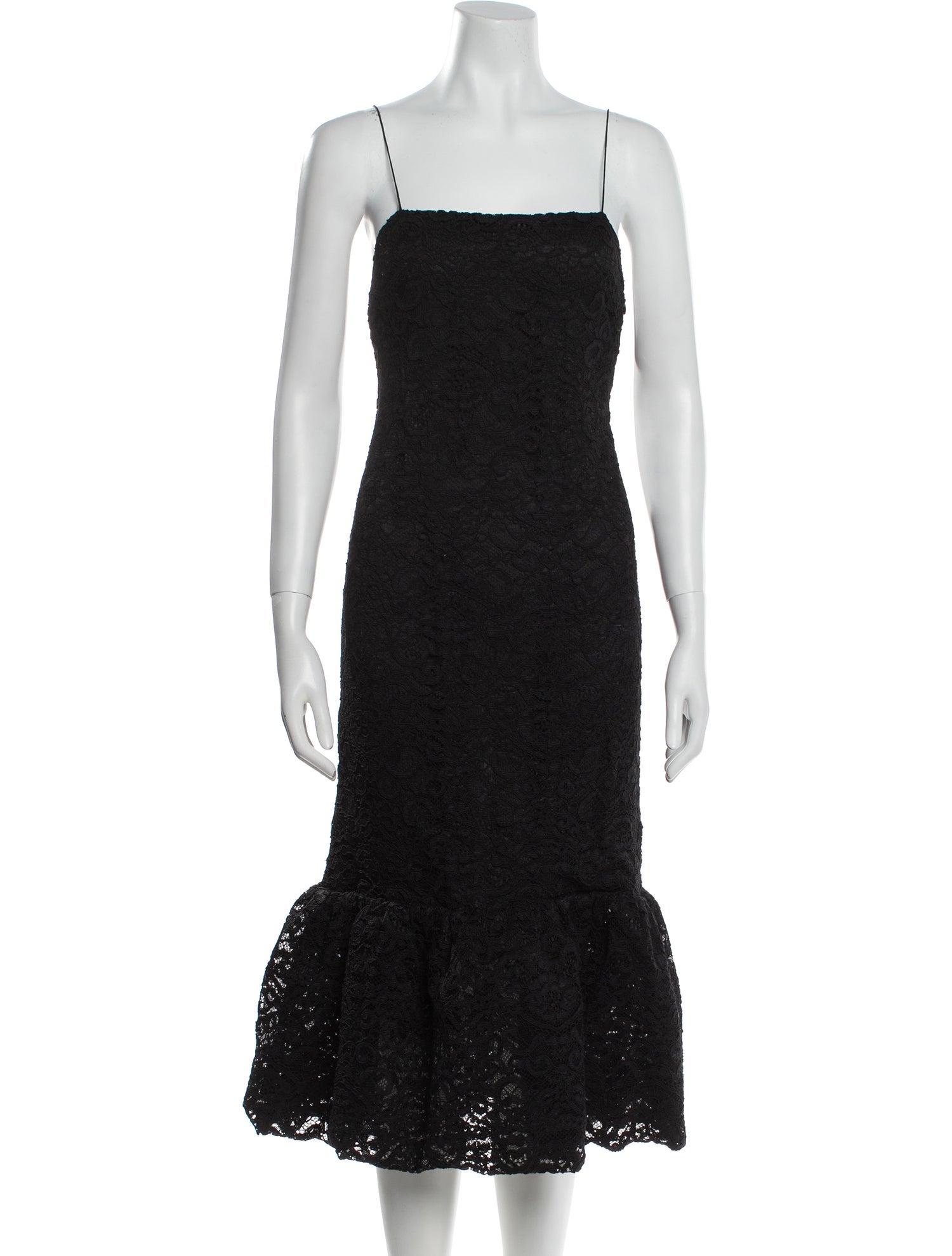 Interior Square Neckline Knee-Length Dress