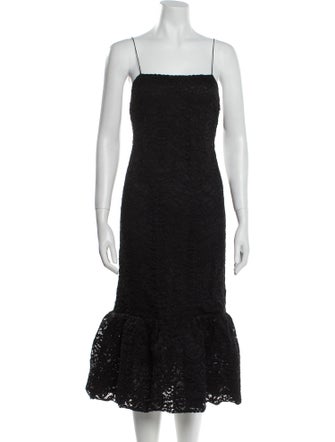 Interior Square Neckline Knee-Length Dress