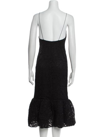 Interior Square Neckline Knee-Length Dress