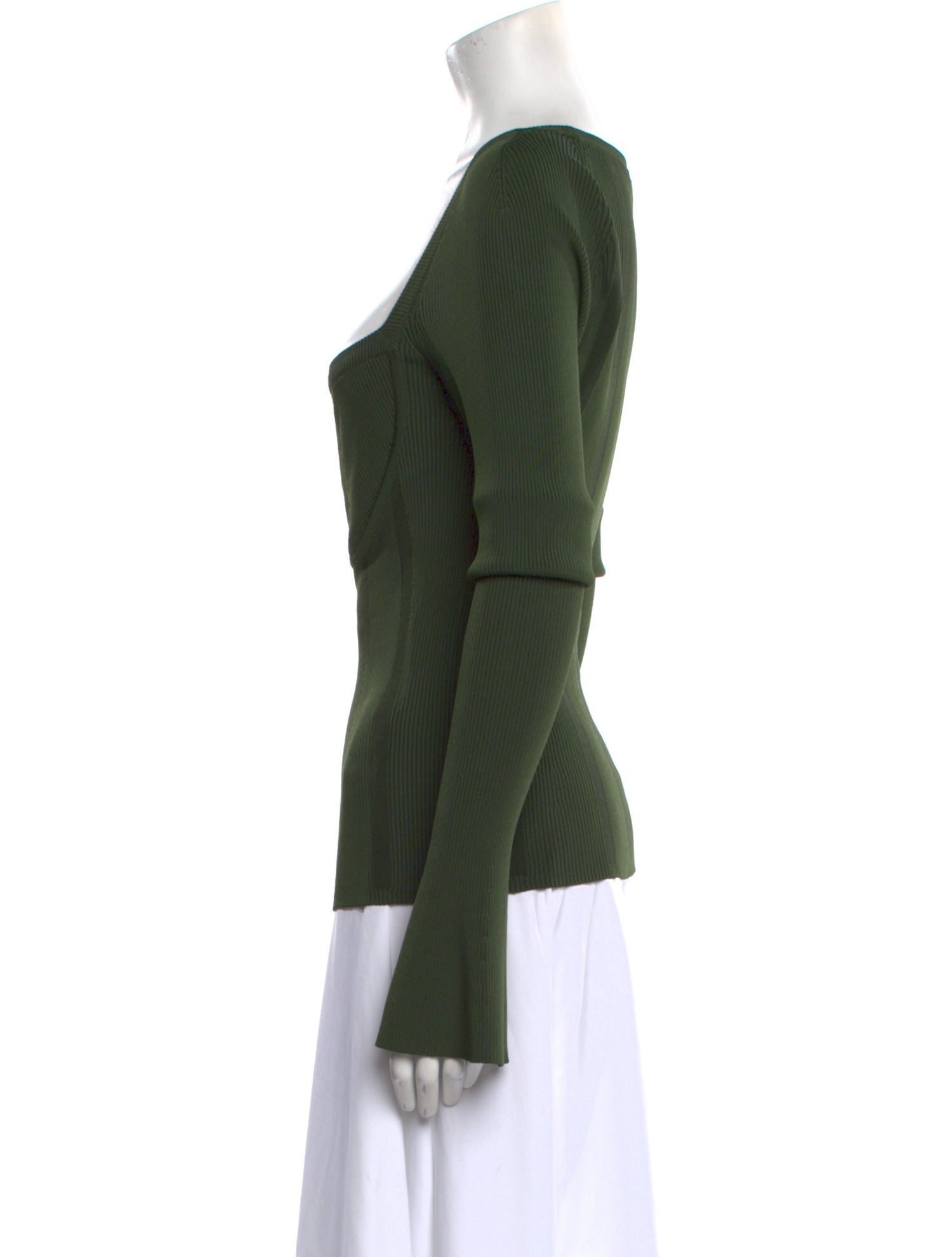 Interior Square Neckline Long Sleeve Top