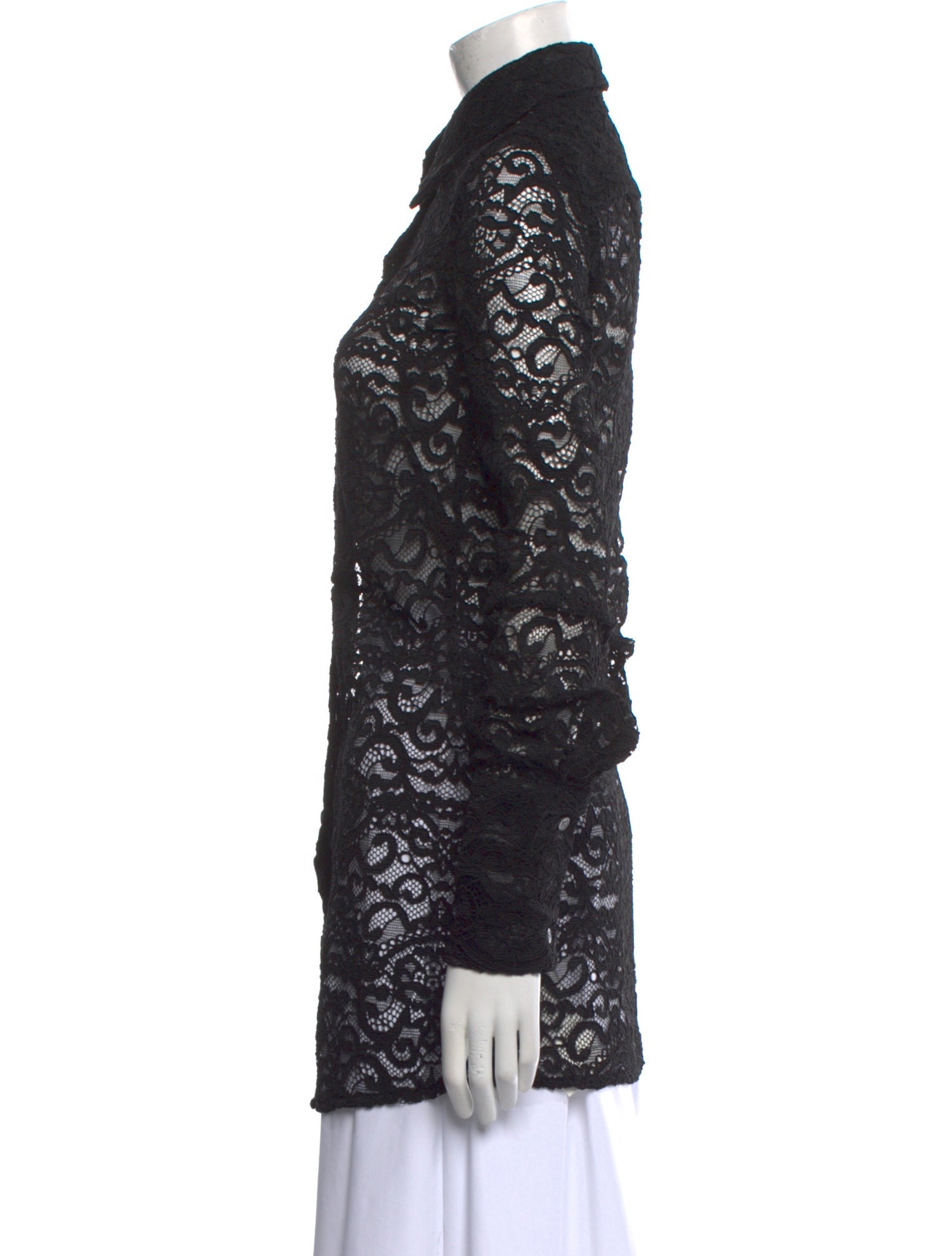 Interior Lace Pattern Long Sleeve Tunic w/ Tags