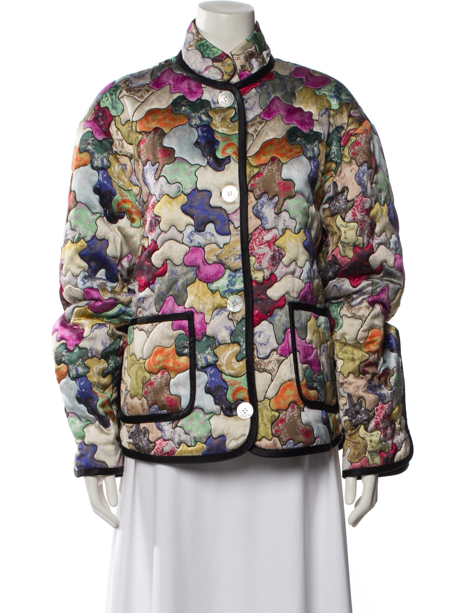 Interior Silk Printed Bomber Jacket