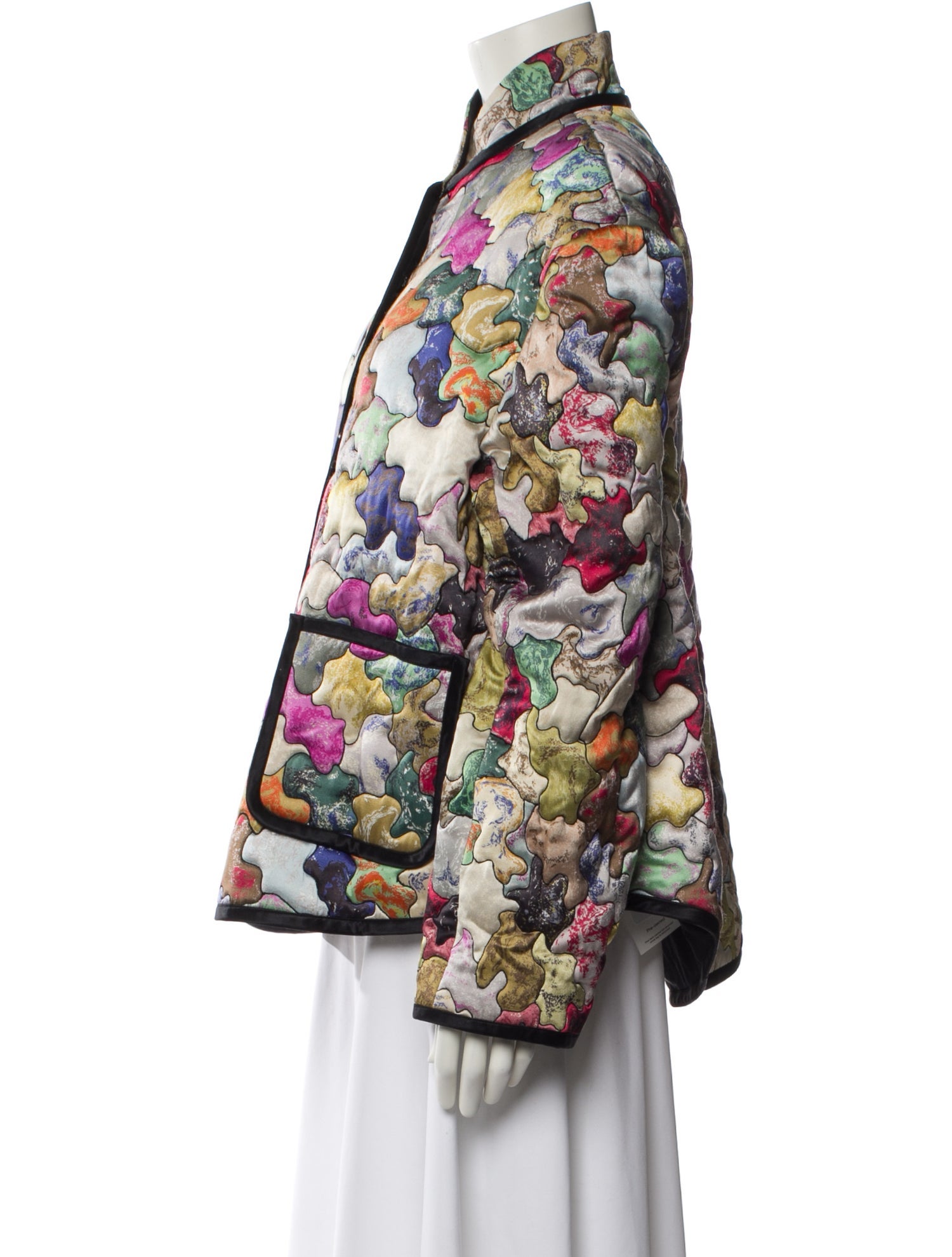 Interior Silk Printed Bomber Jacket