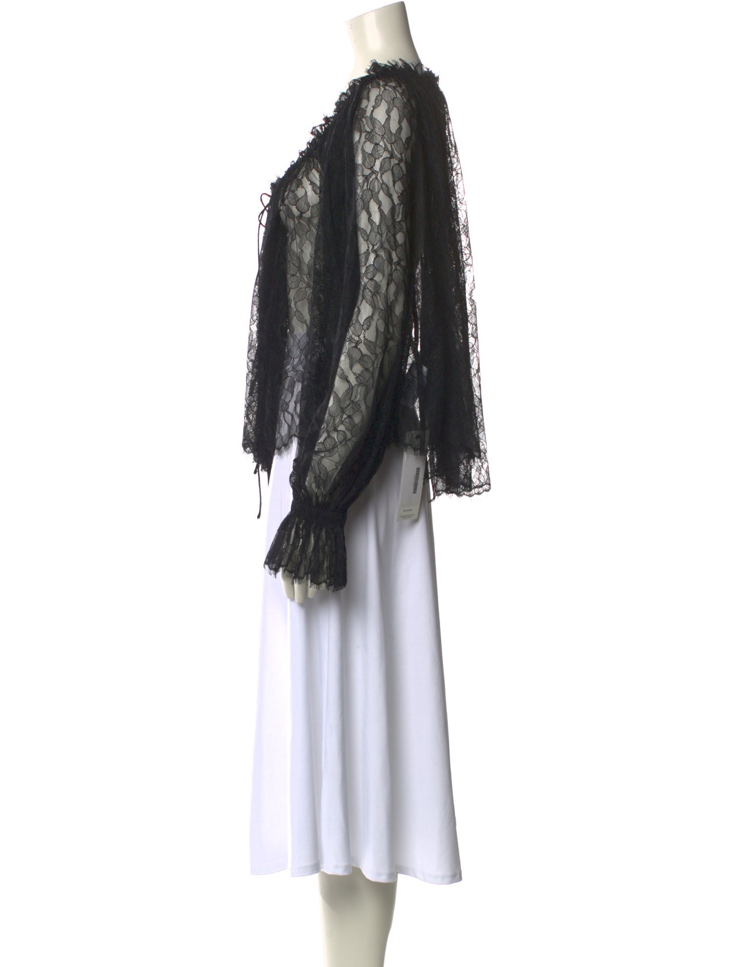 Interior Lace Pattern Scoop Neck Blouse