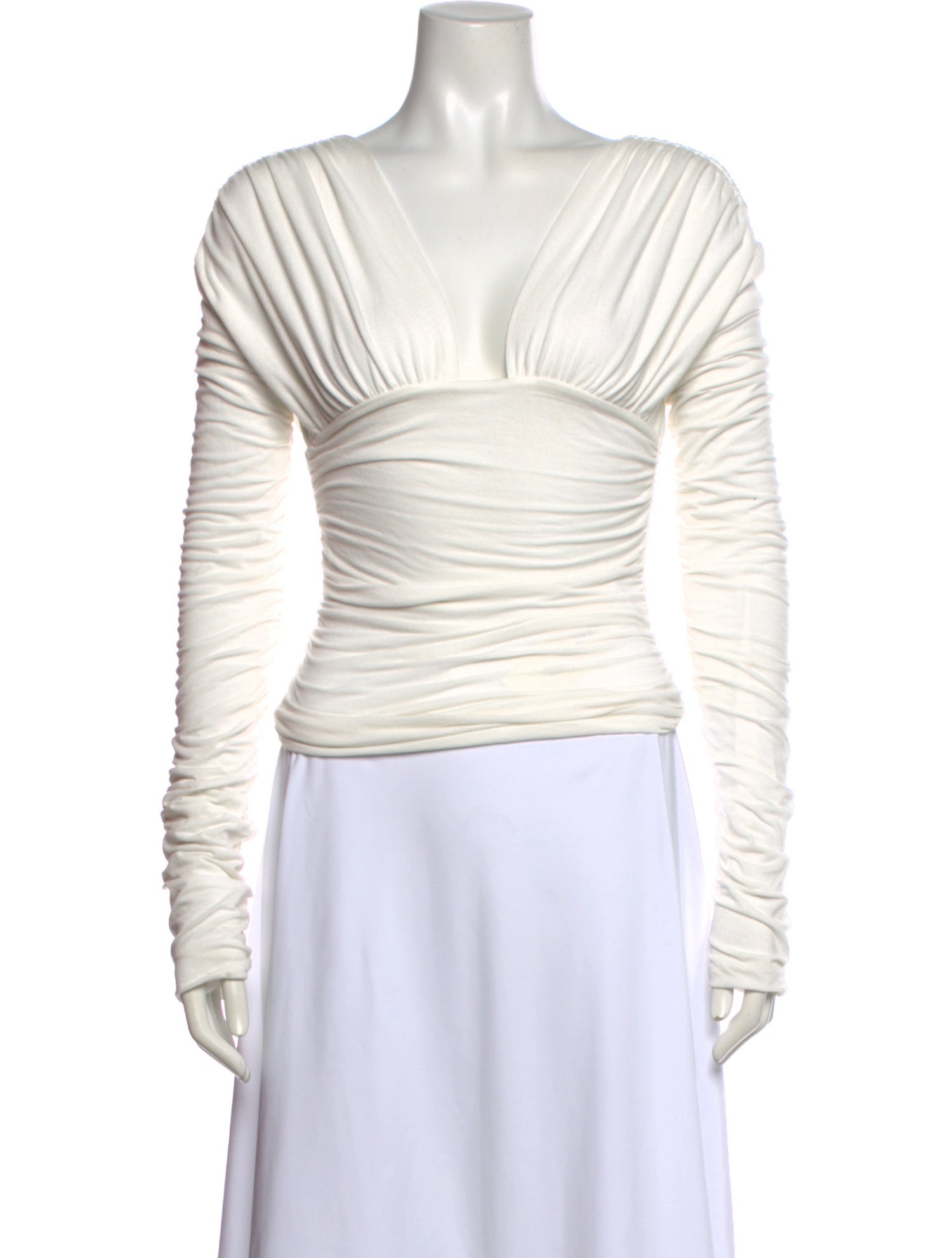 Interior V-Neck Long Sleeve Crop Top