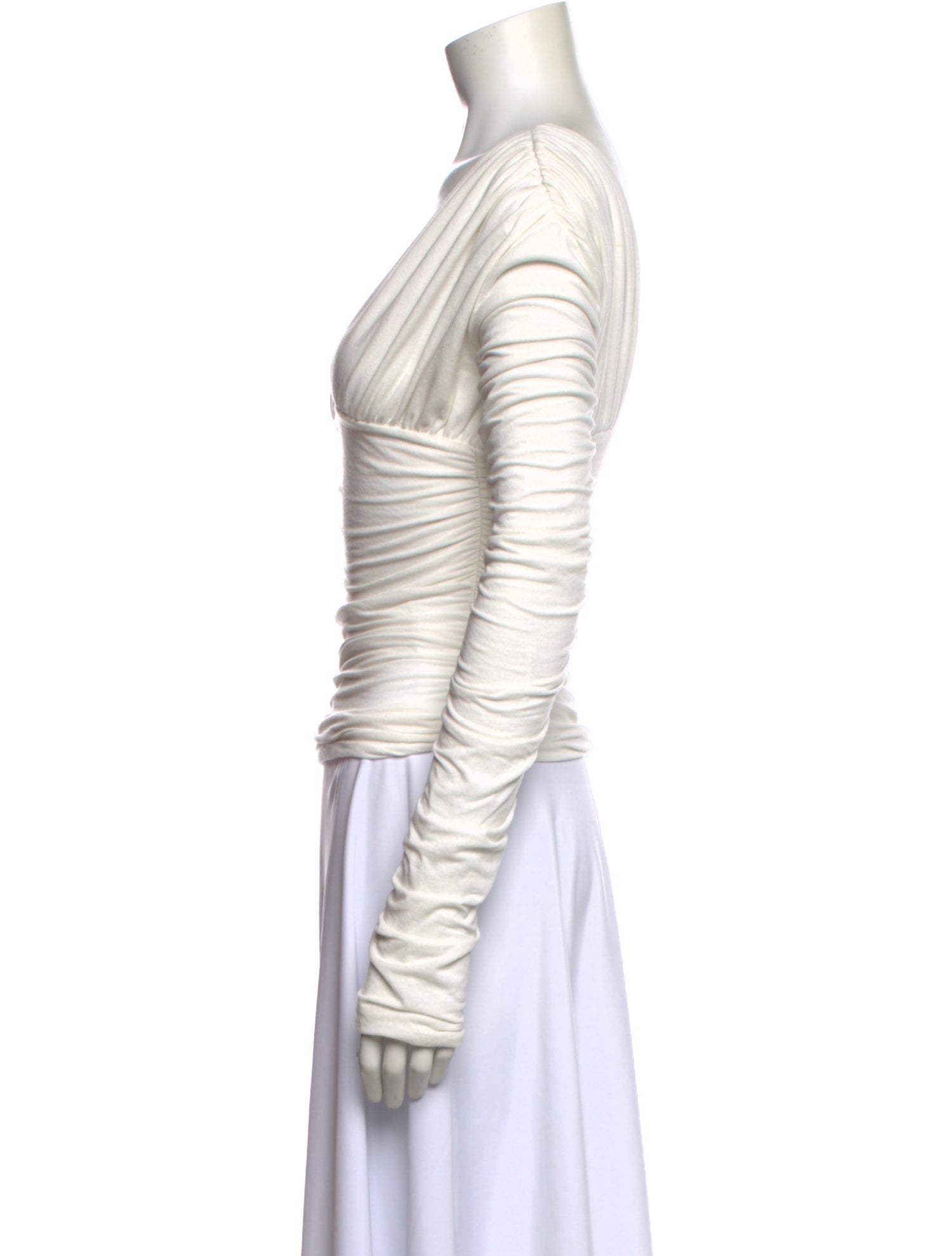 Interior V-Neck Long Sleeve Crop Top