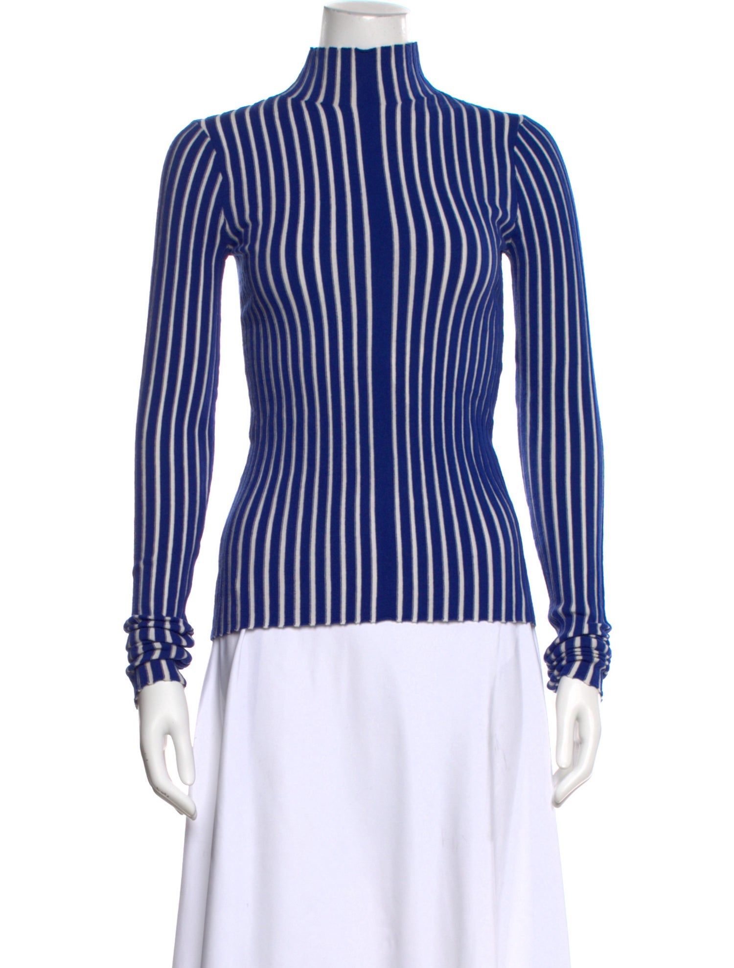 Interior Striped Turtleneck Top