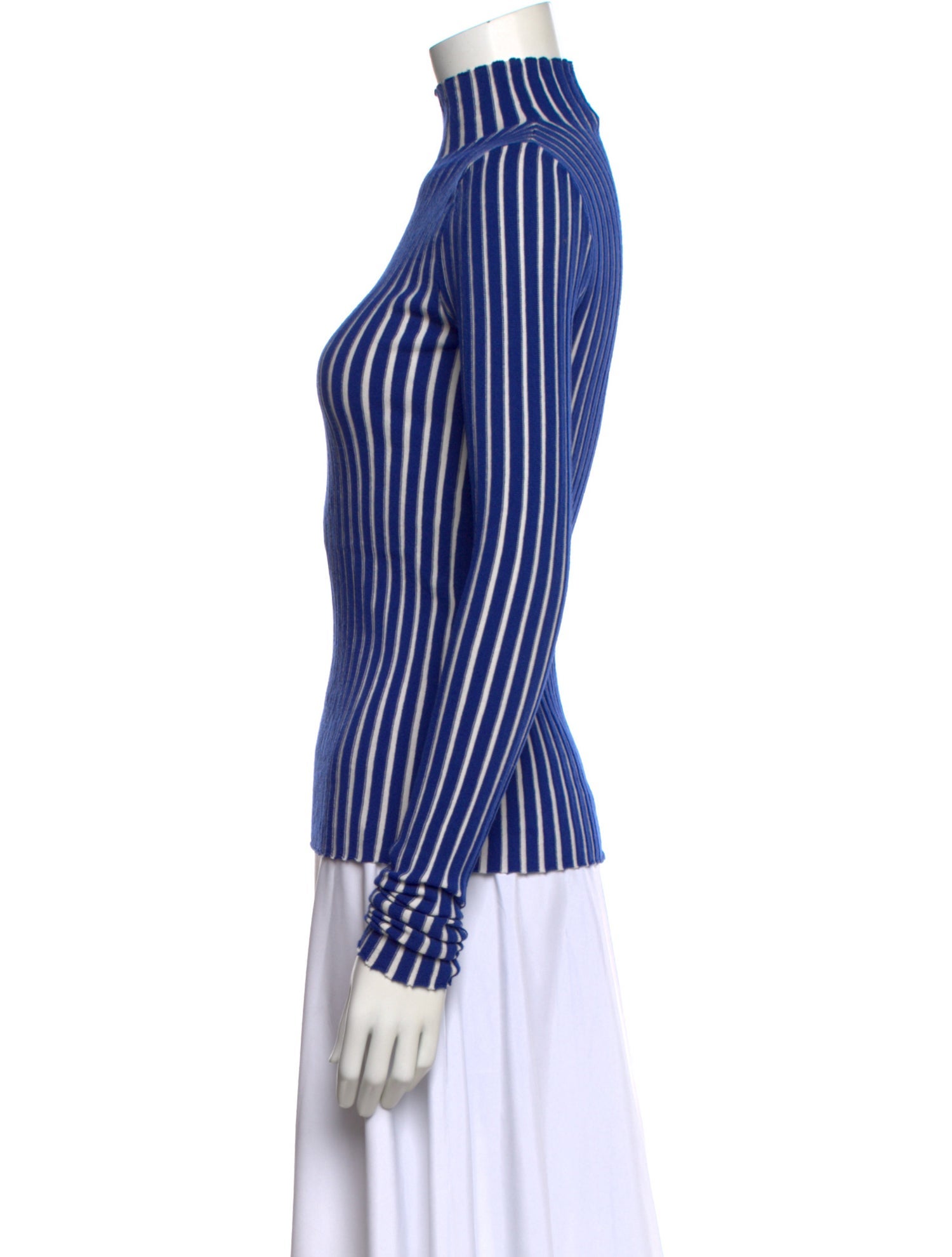 Interior Striped Turtleneck Top