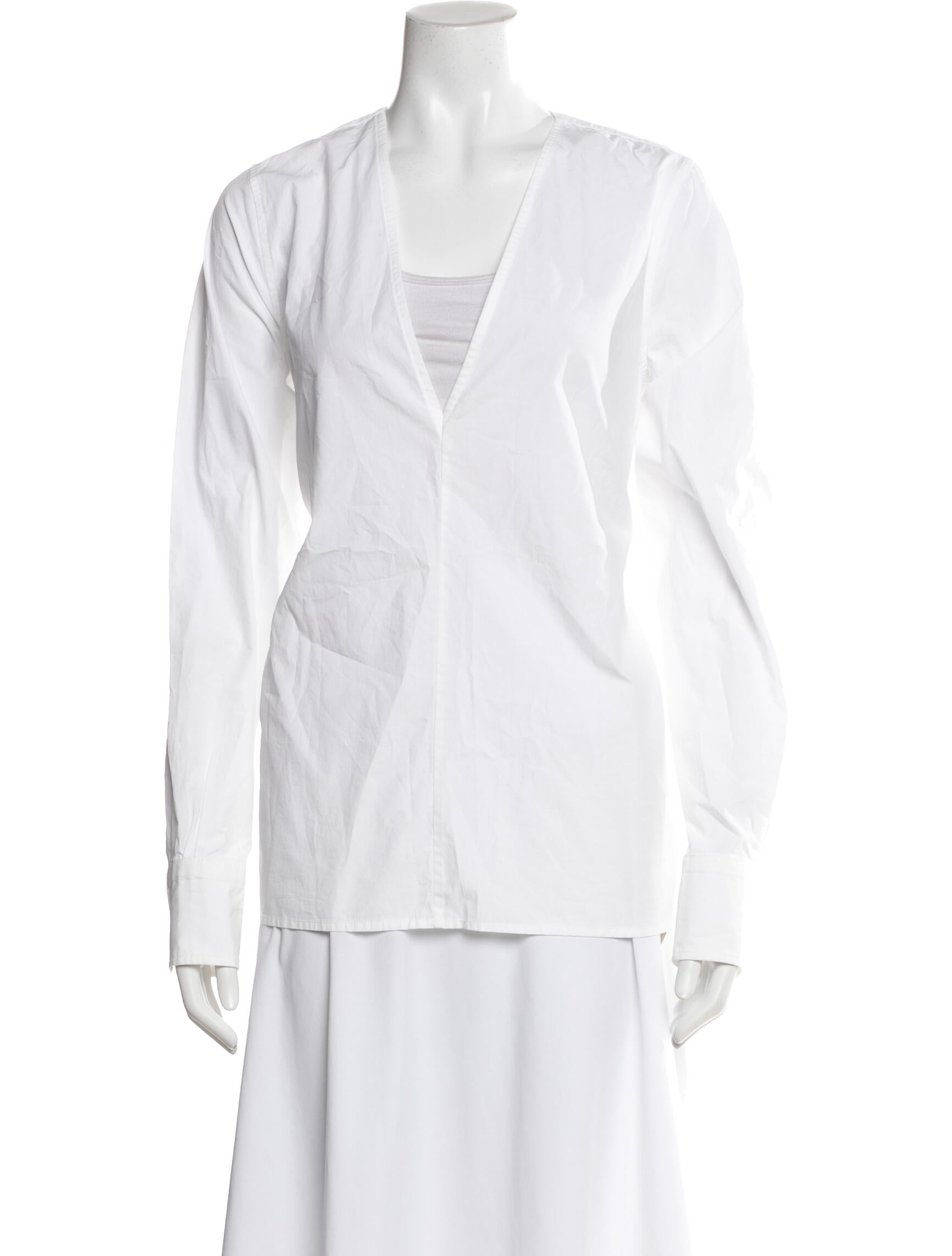 Interior V-Neck Long Sleeve Blouse