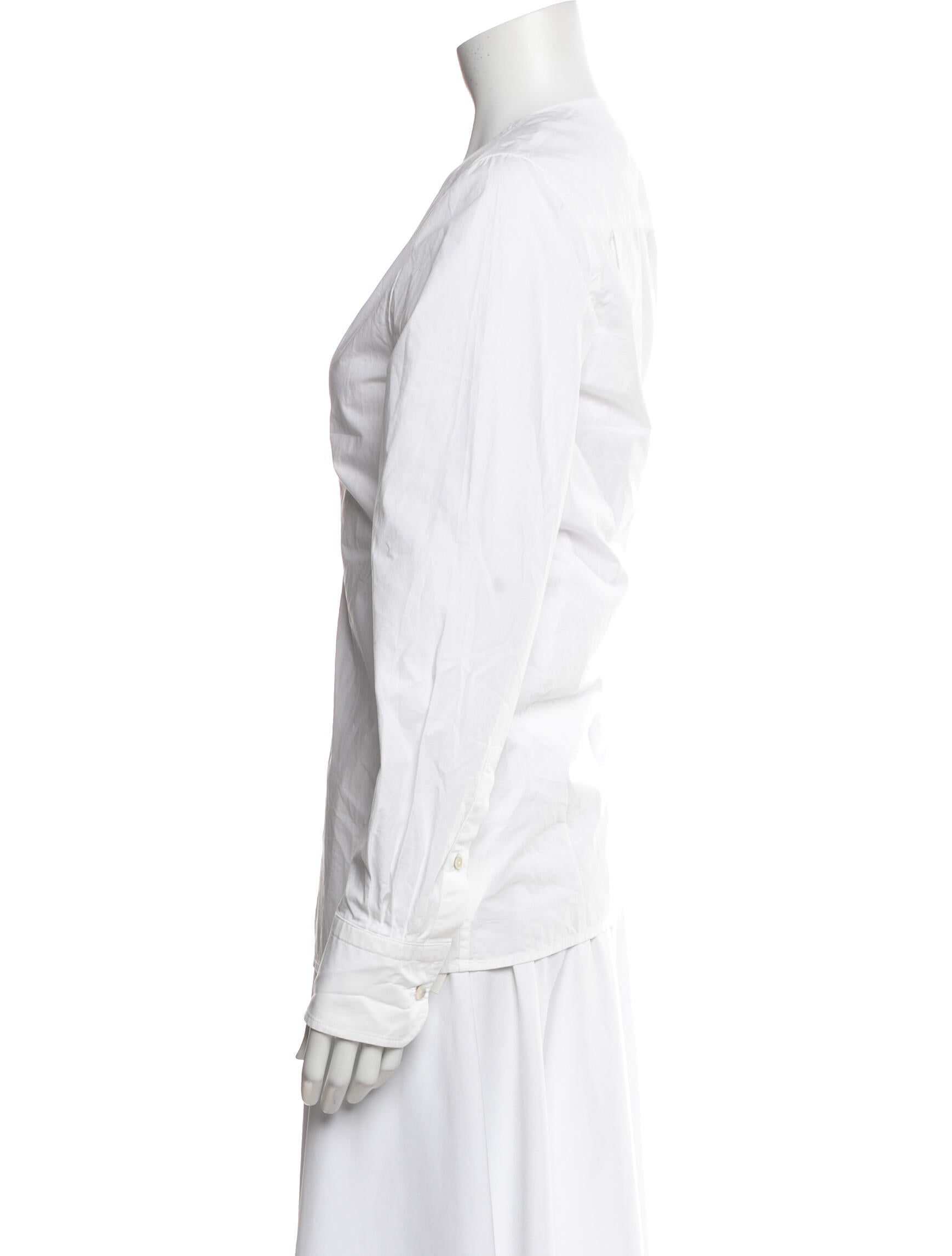 Interior V-Neck Long Sleeve Blouse