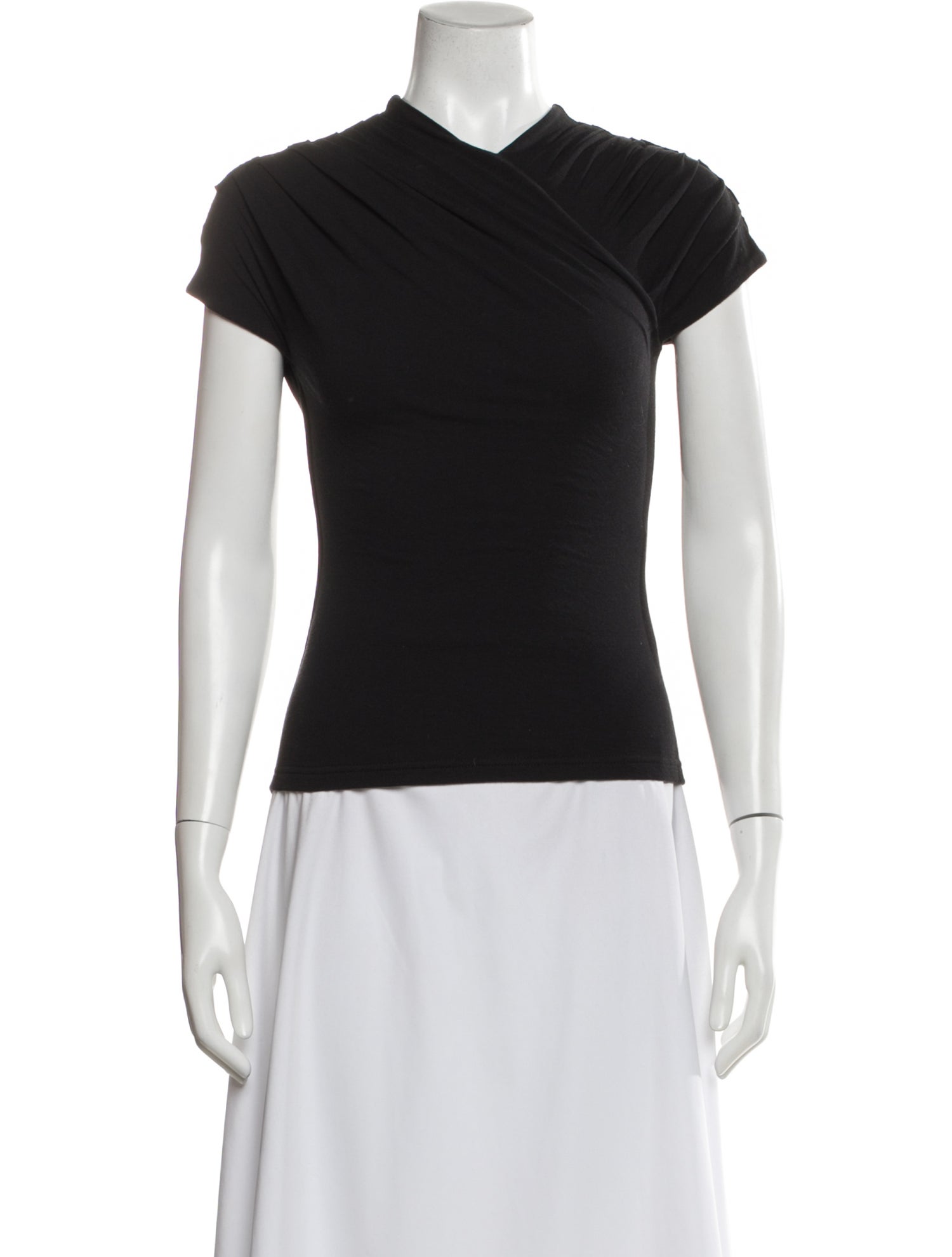 Interior V-Neck Short Sleeve Top