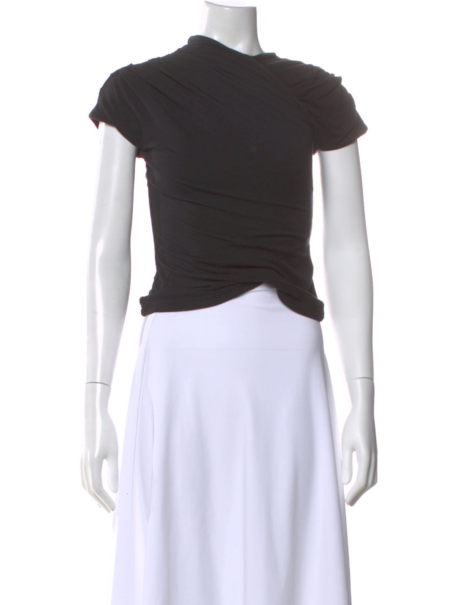 Interior Asymmetrical Short Sleeve Top