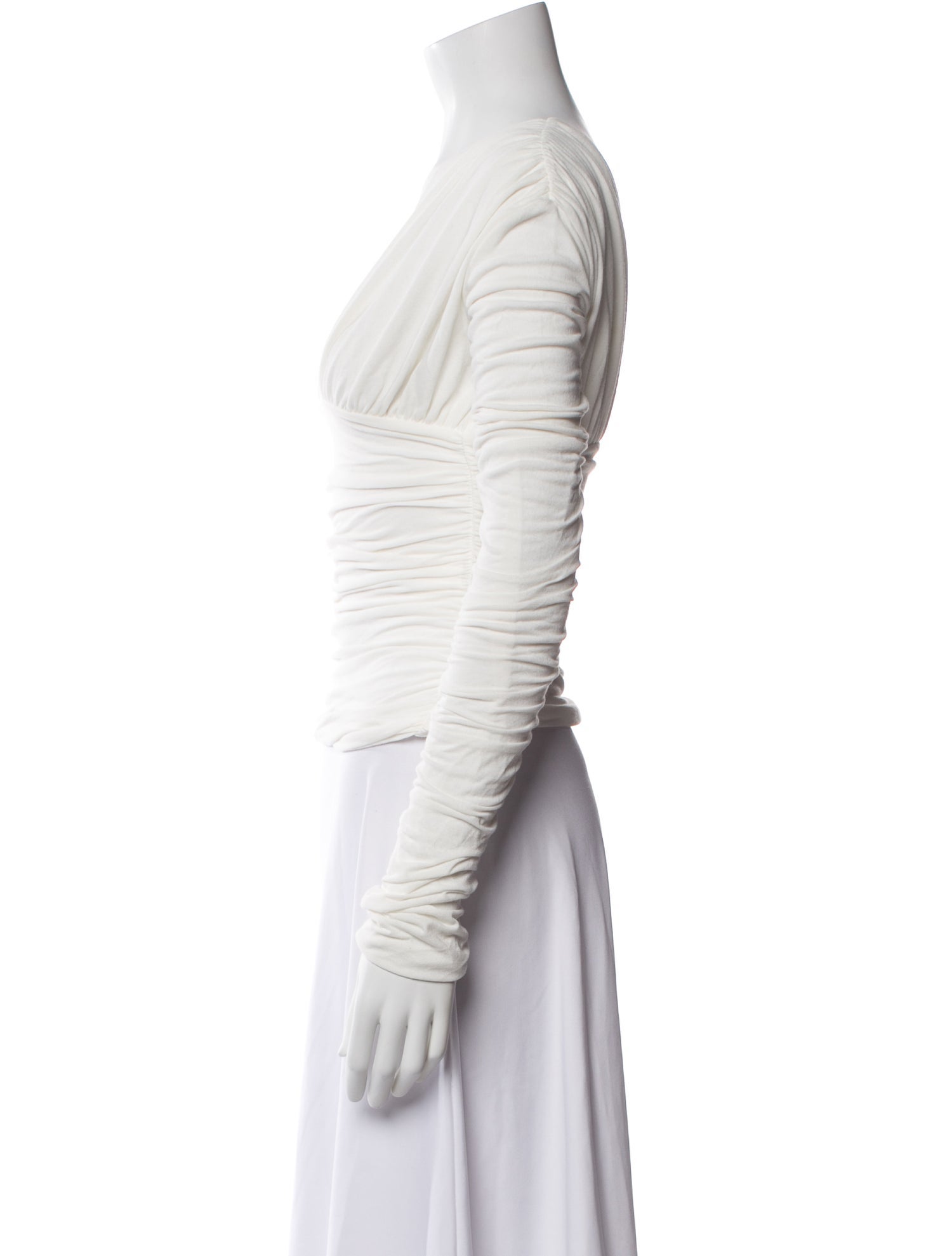 Interior V-Neck Long Sleeve Top