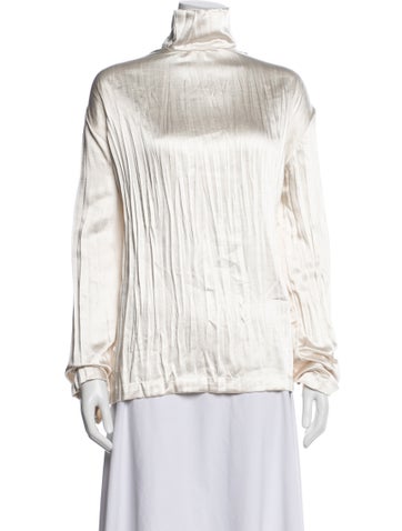 Pre-owned Interior Long Sleeve Blouse In Neutrals