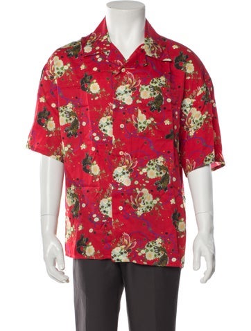Ih Nom Uh Nit Casual Shirts Floral Print Short Sleeve Shirt S