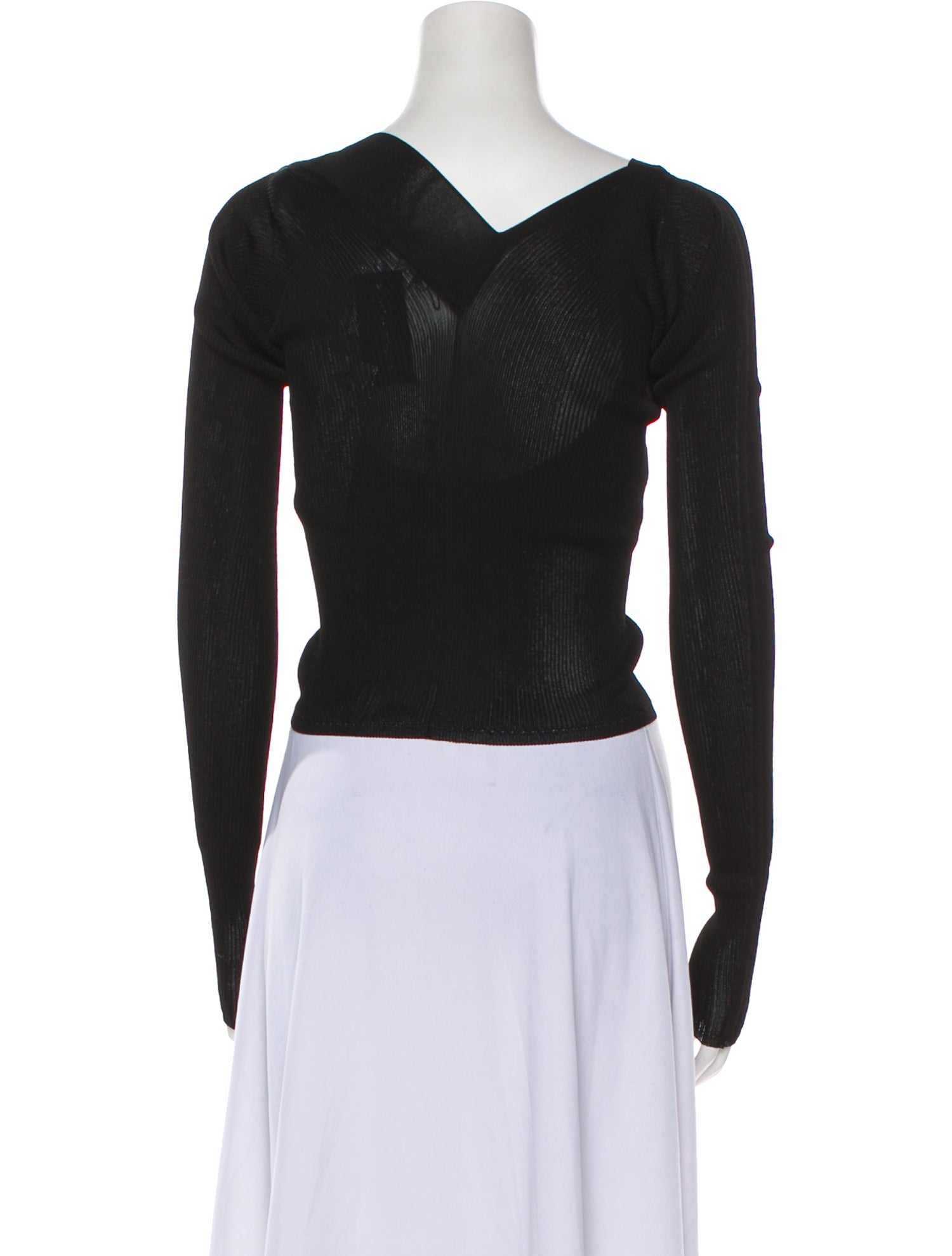 Ioannes Plunge Neckline Long Sleeve Crop Top w/ Tags