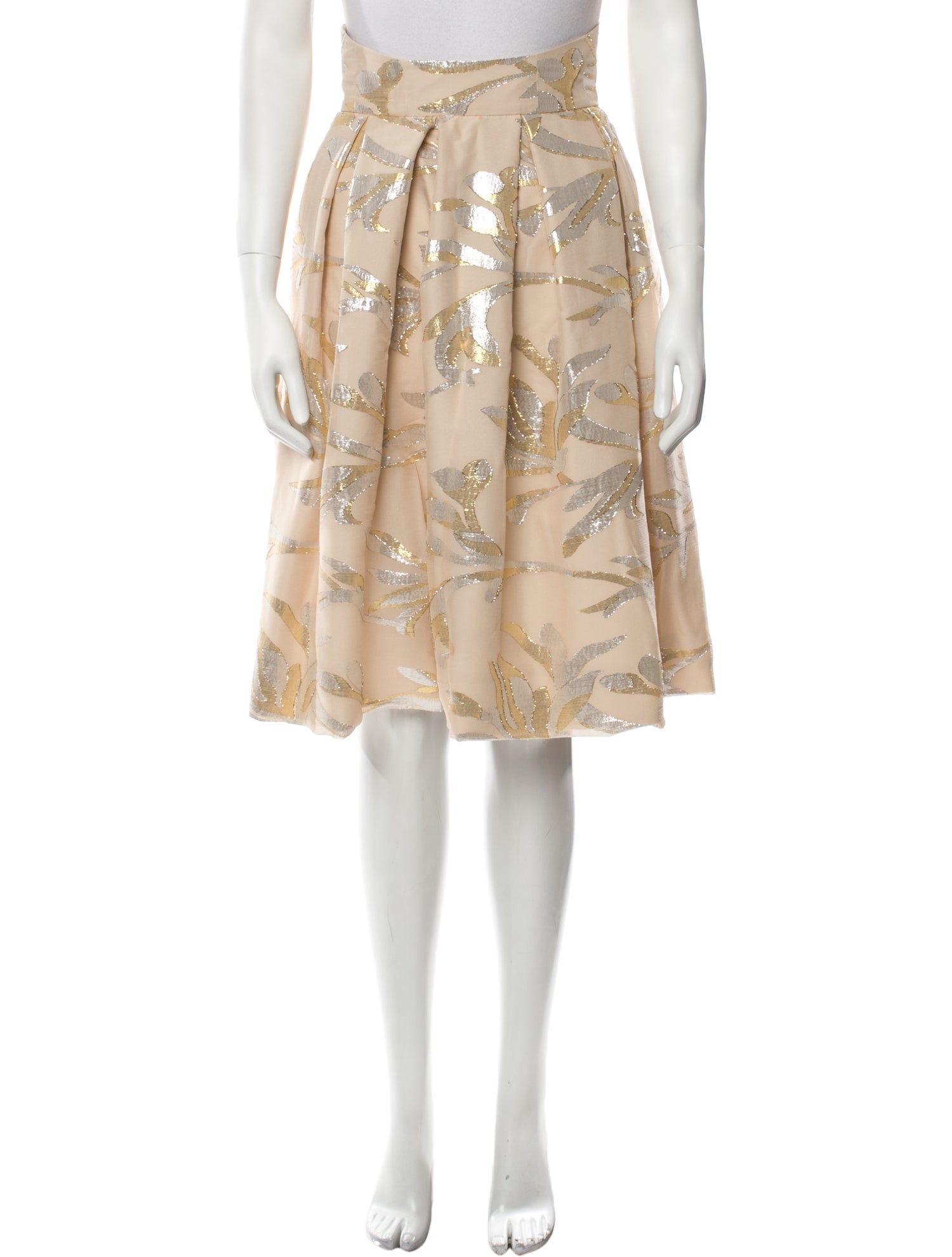 Io Couture Silk Knee-Length Skirt