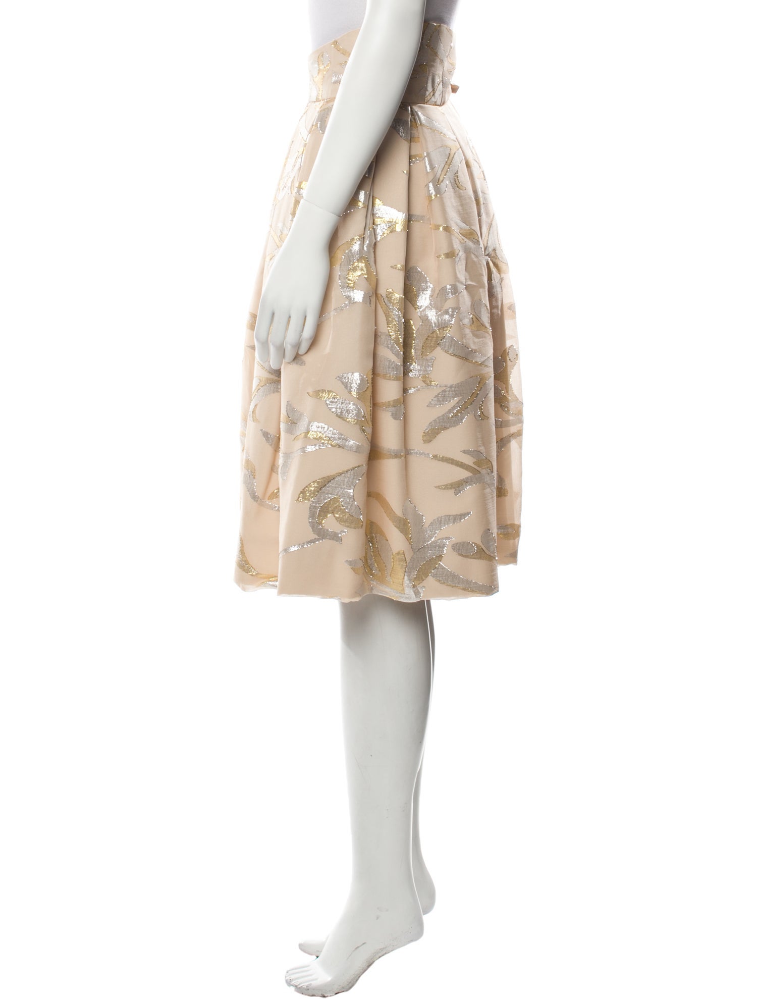 Io Couture Silk Knee-Length Skirt