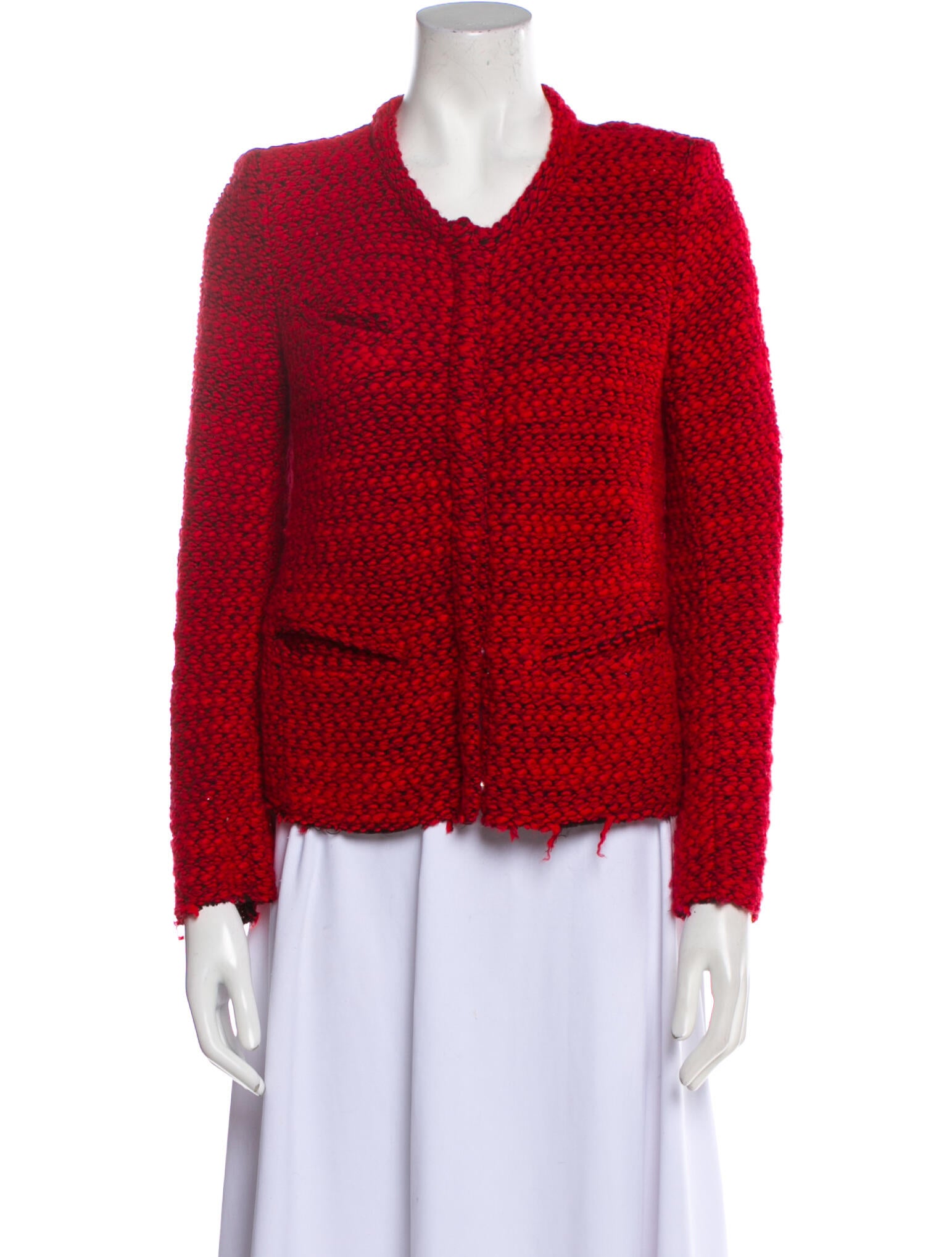 Iro Tweed Pattern Evening Jacket Red Jackets, Clothing WIR125837