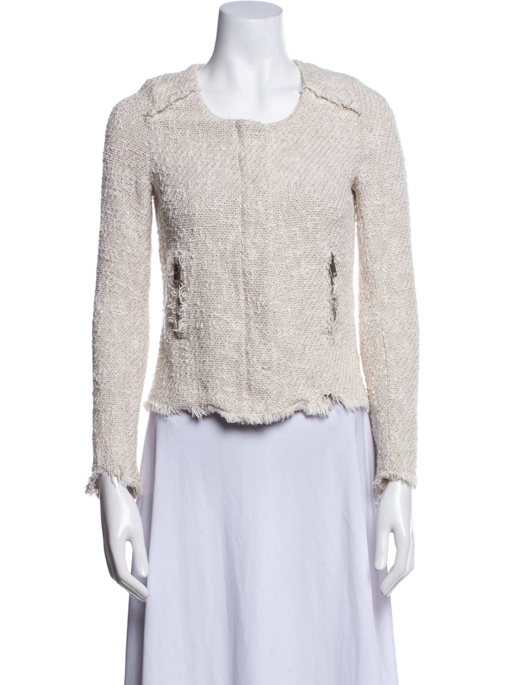 Iro Tweed Pattern Evening Jacket Neutrals Jackets, Clothing