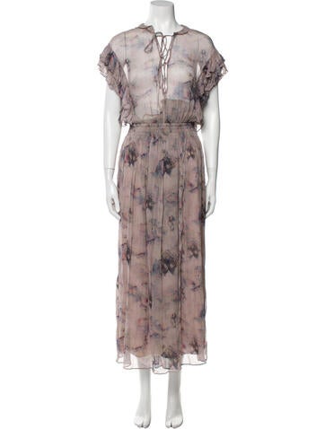 Iro Dresses Floral Print Long Dress Us2, Fr34 | XS