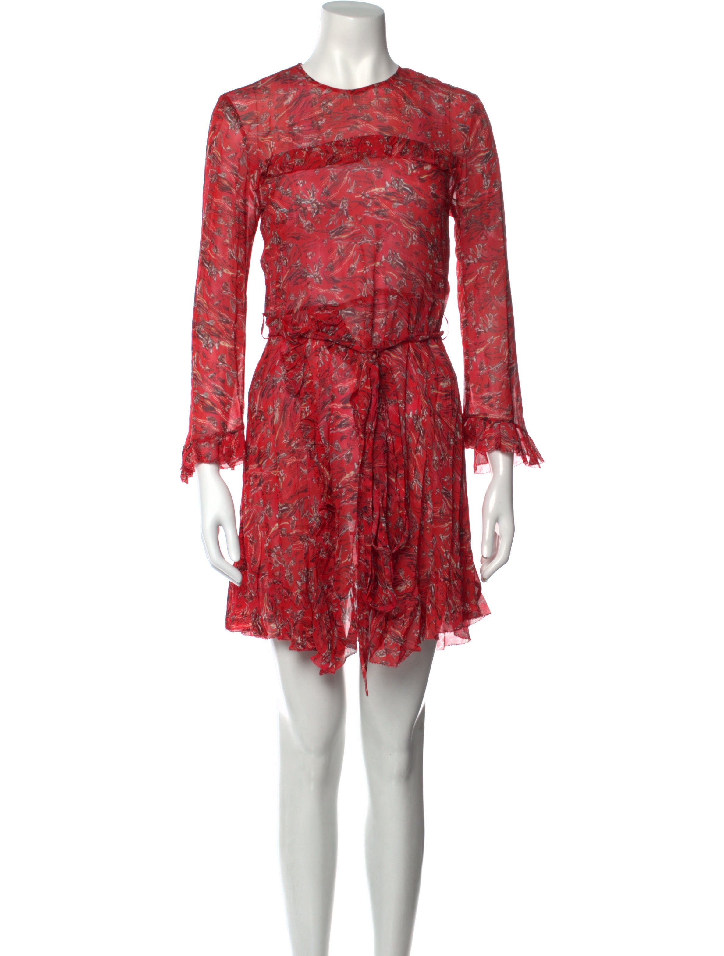 iro dress red Iro Lace-up Midi Dress In Red Polyester