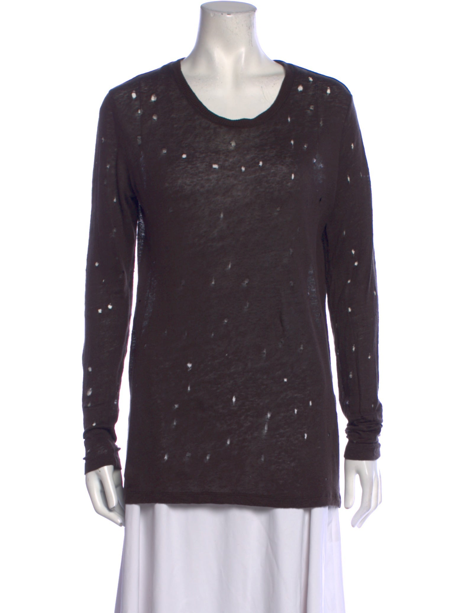 Iro Scoop Neck Long Sleeve Top