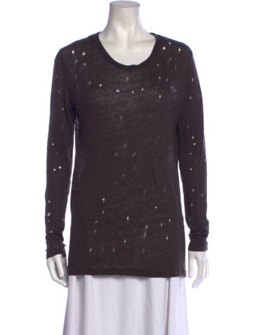 Iro Tops Scoop Neck Long Sleeve Top XS