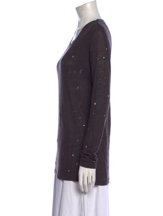 Iro Scoop Neck Long Sleeve Top