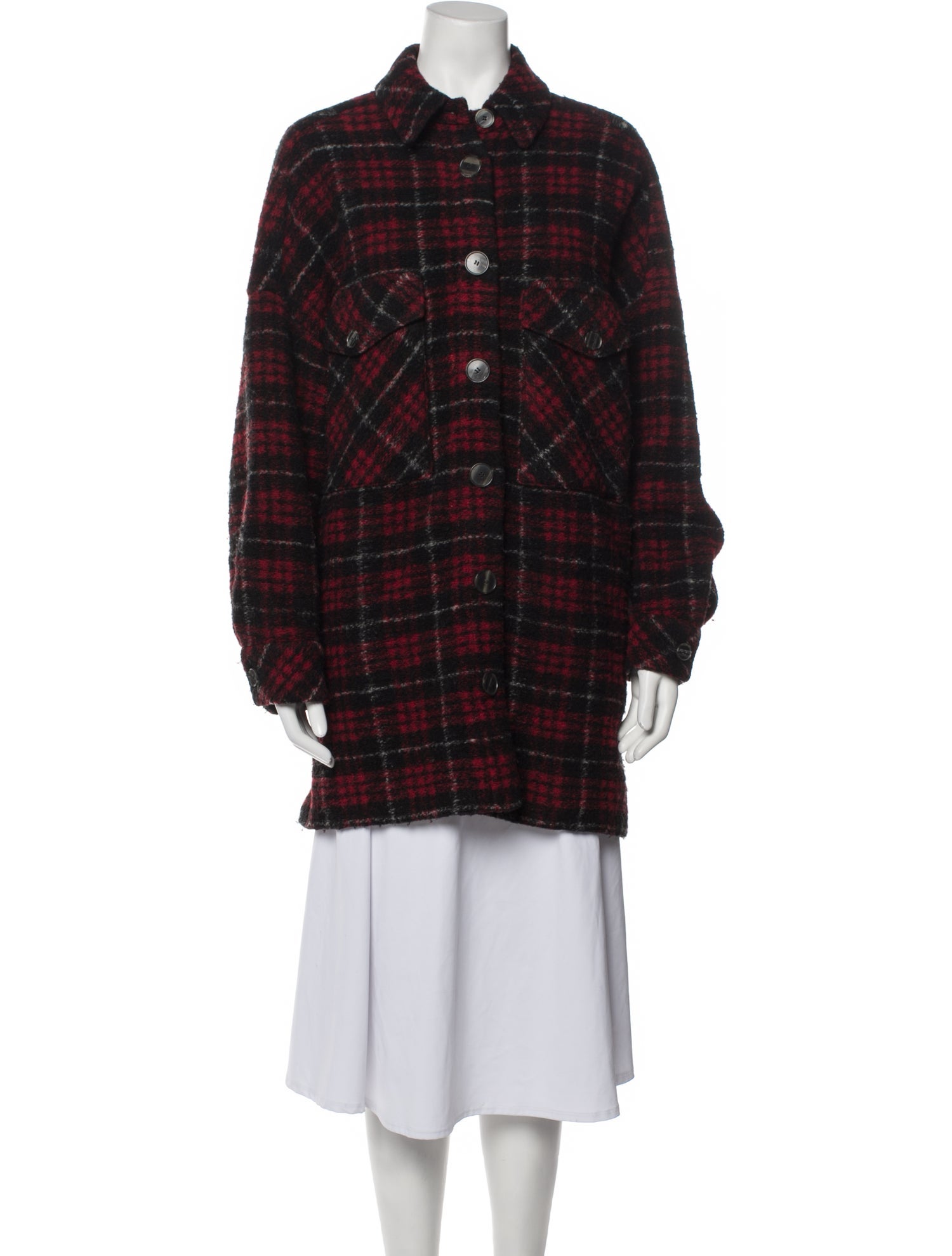 Iro Wool Plaid Print Coat