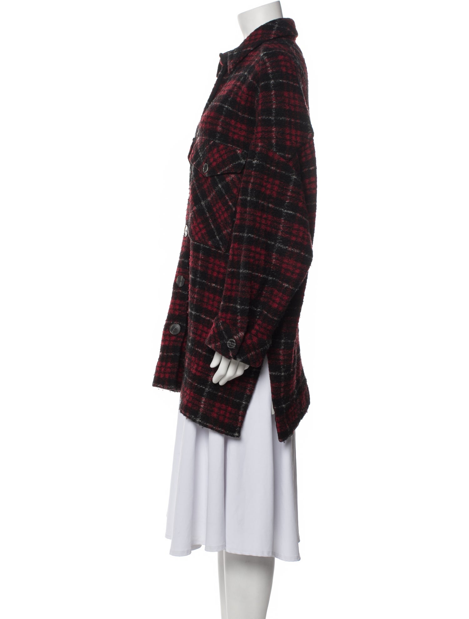 Iro Wool Plaid Print Coat