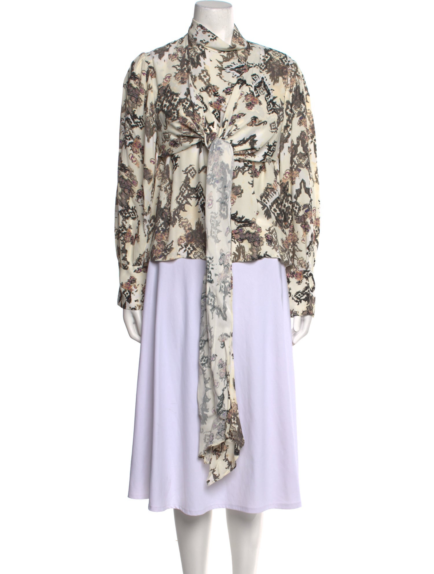 Iro Floral Print Mock Neck Blouse w/ Tags