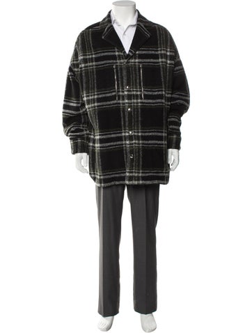 Iro Outerwear Plaid Print Overcoat M