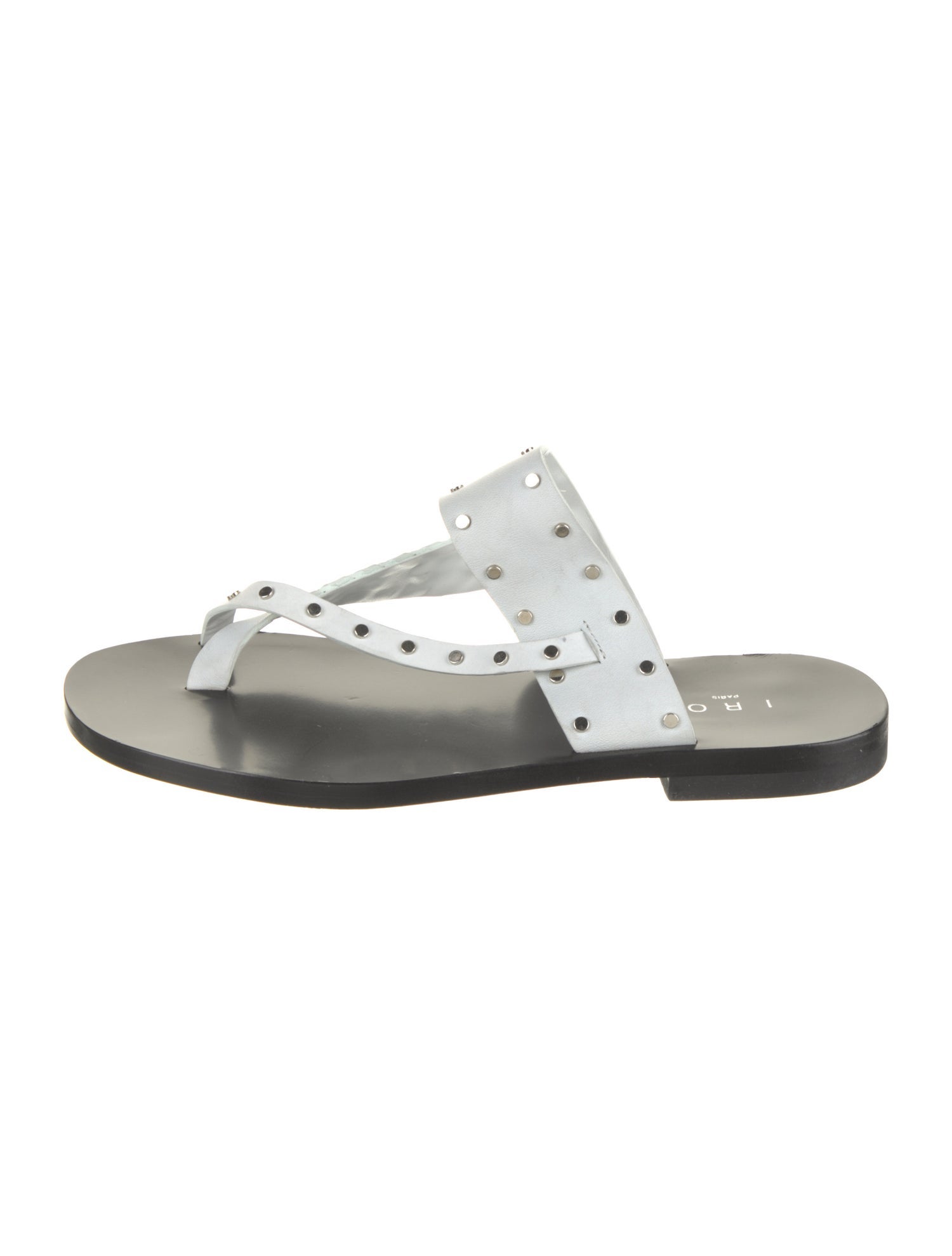 Iro Leather Studded Accents Slides