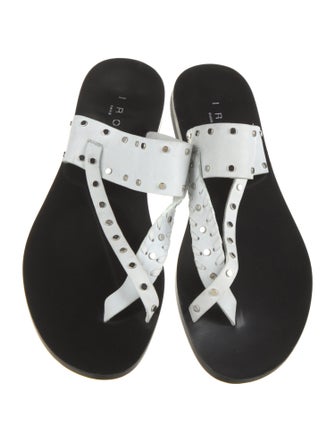 Iro Leather Studded Accents Slides
