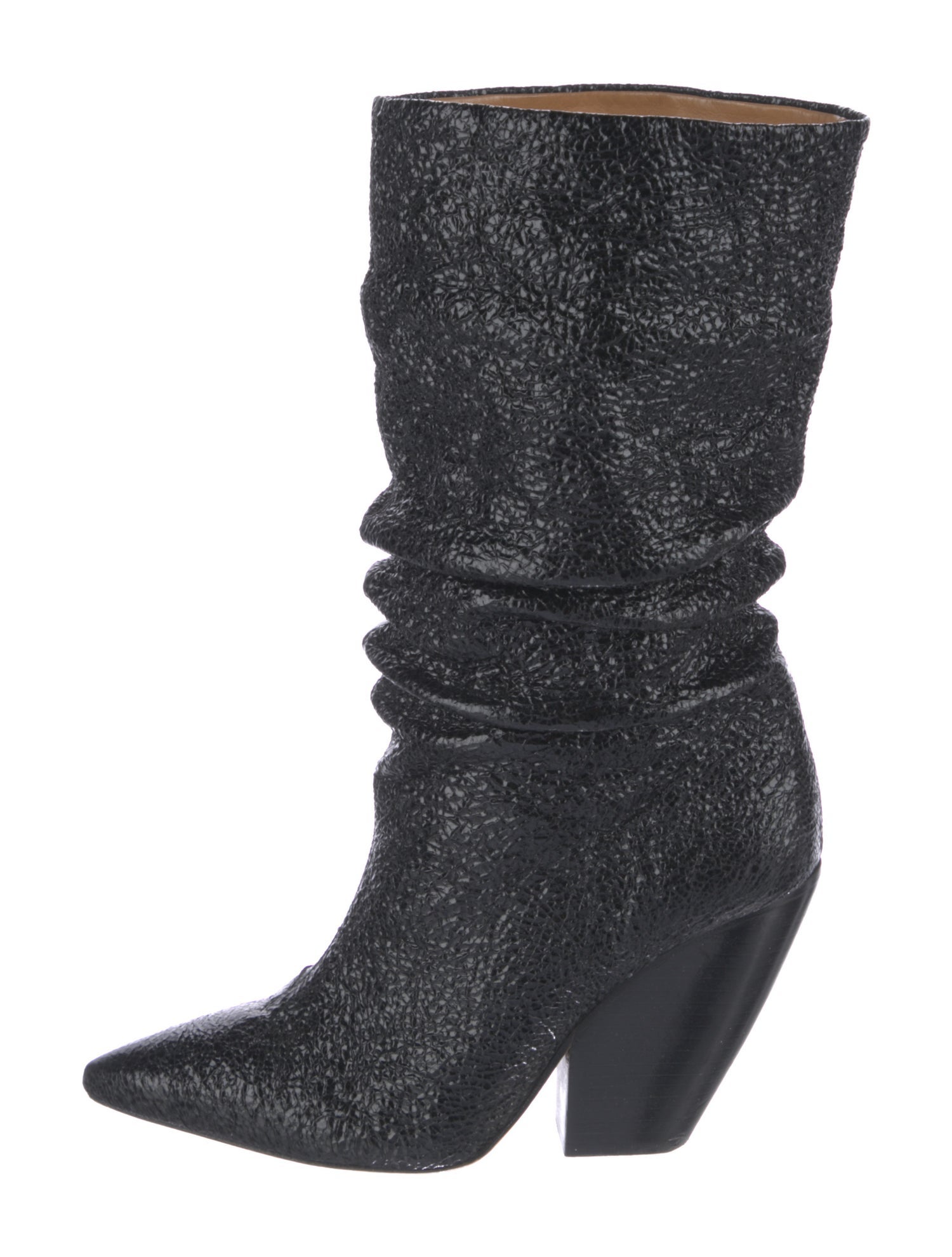 Iro Leather Printed Slouch Boots