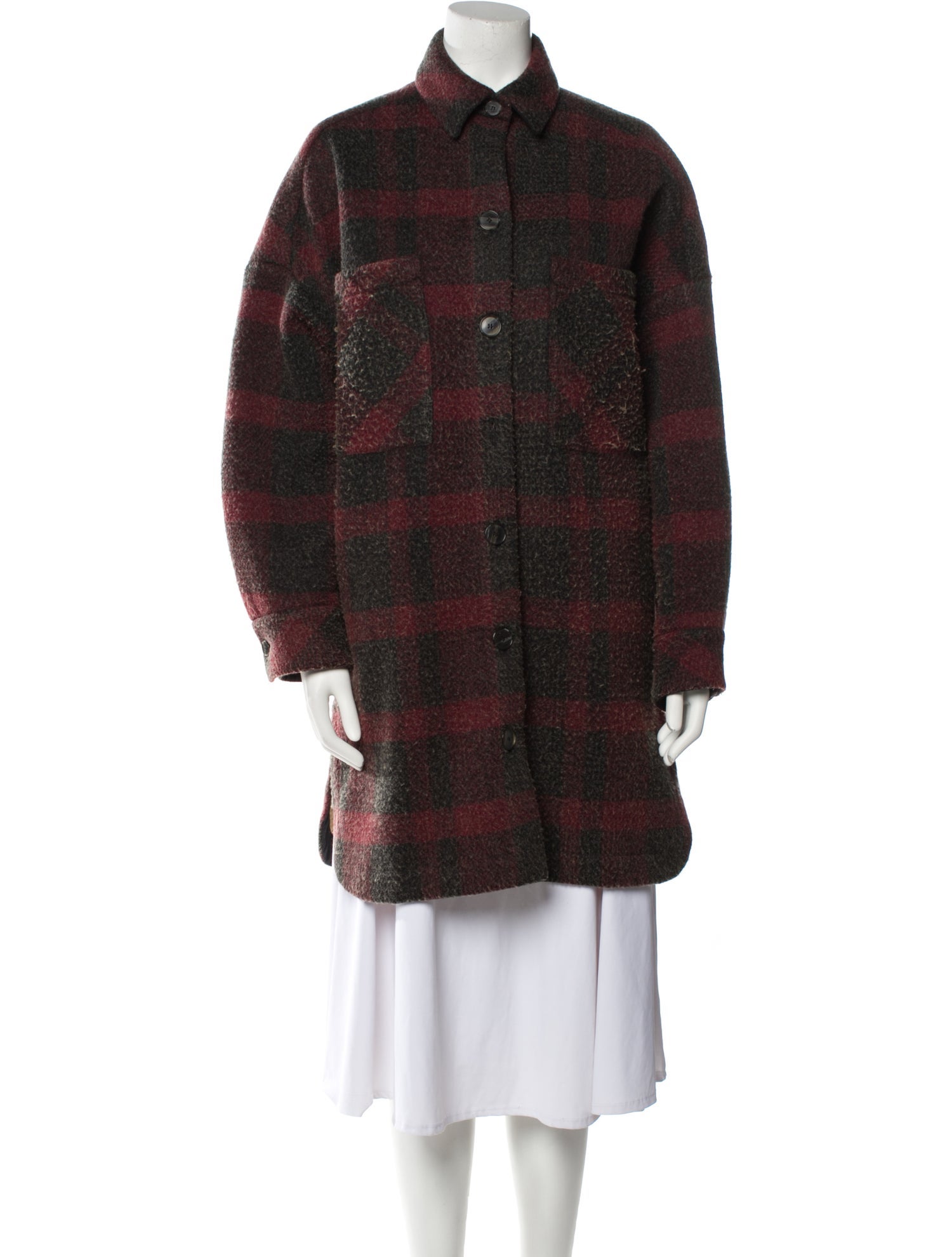 Iro Plaid Print Coat