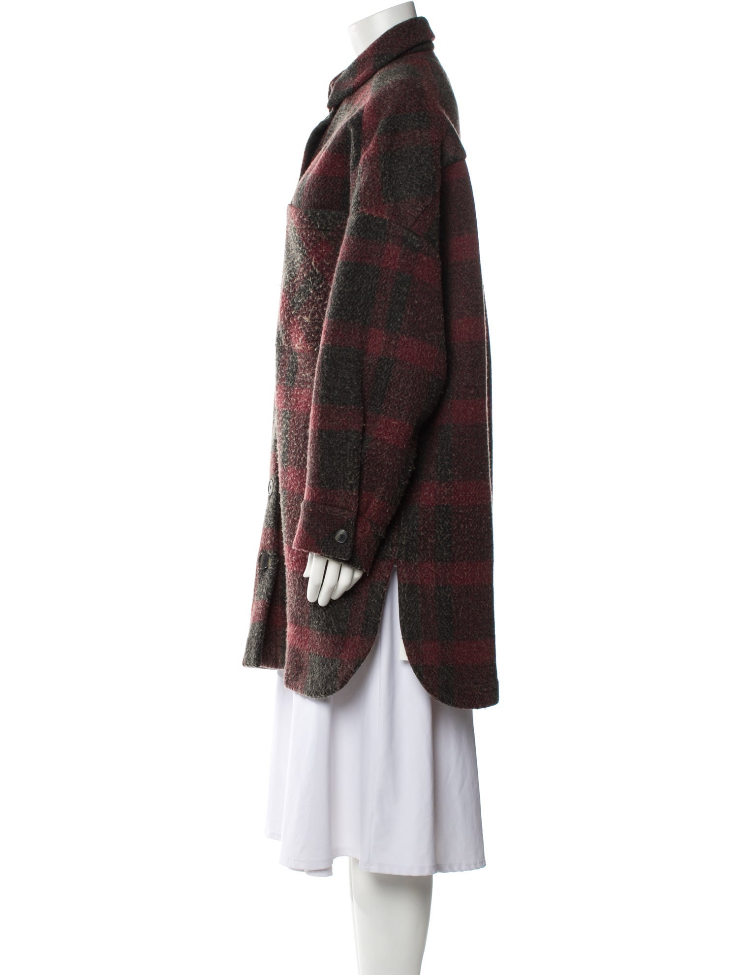 Iro Plaid Print Coat