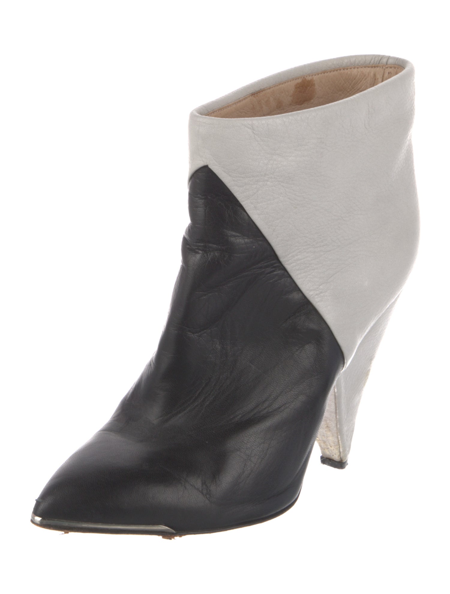 Iro Leather Colorblock Pattern Boots